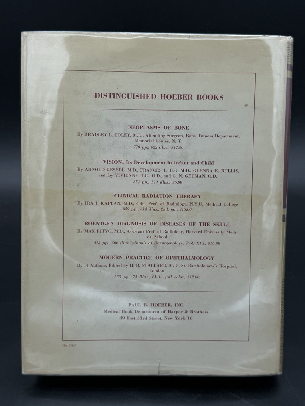 Vintage Book, 1951 Tumors of the Eye Algernon B Reese 1st Edition Dust Jacket Ephemera