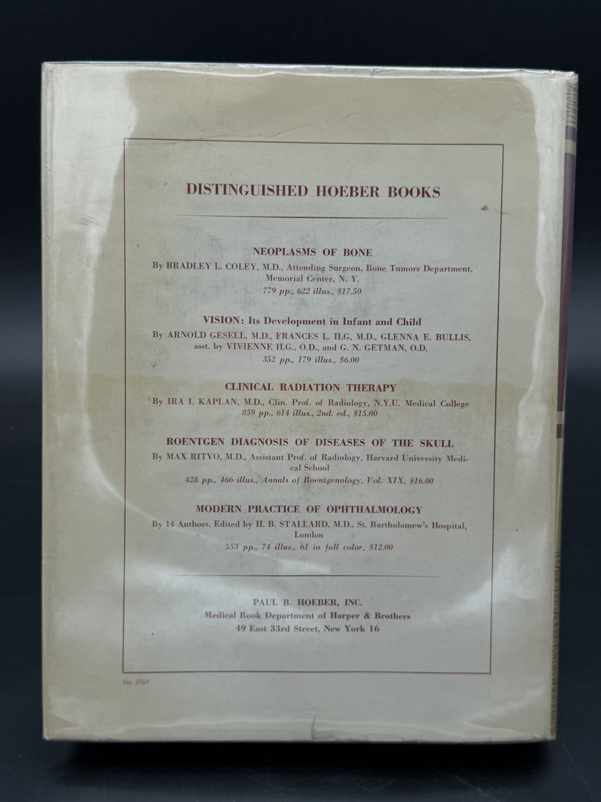 Vintage Book, 1951 Tumors of the Eye Algernon B Reese 1st Edition Dust Jacket Ephemera