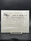 1879 J.M. Childs and Co. Invoice Billhead – Utica NY Buckeye Mower Farm Implements Art