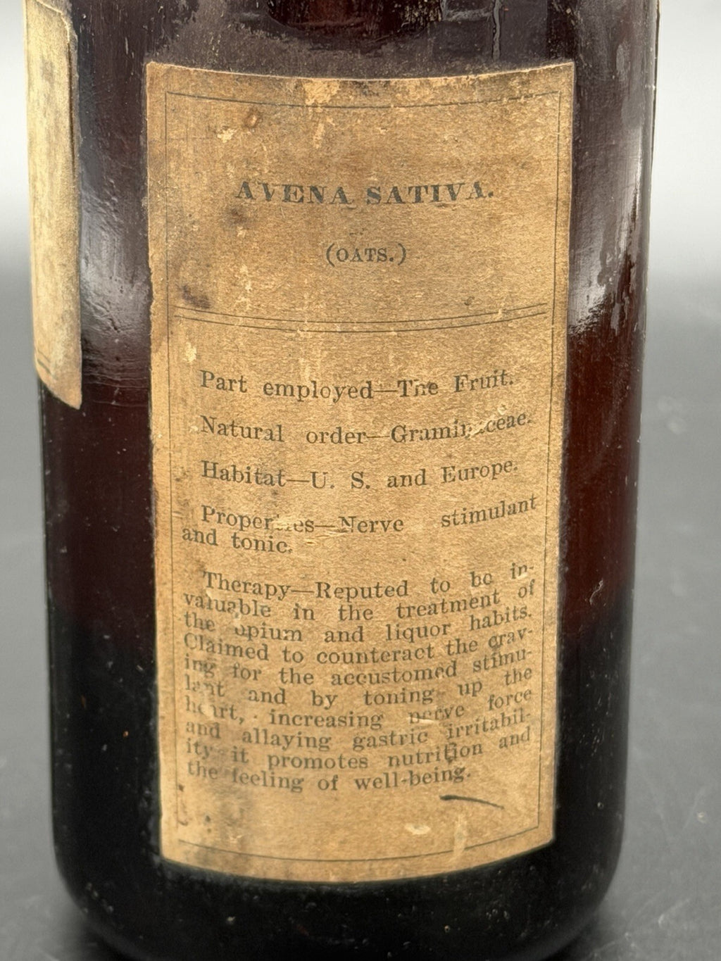 Antique Sharp & Dohme Avena Sativa Medicine Bottle Baltimore Apothecary