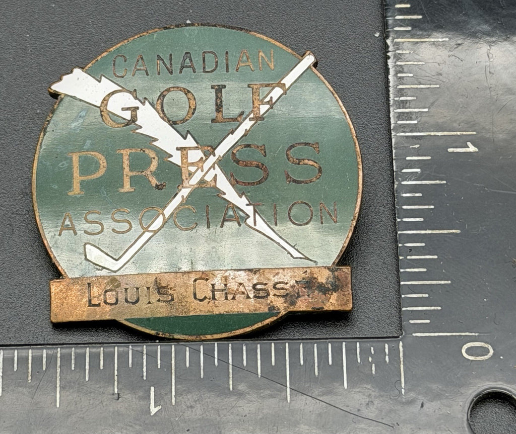 Vintage Birks Canadian Golf Press Association Enamel Badge Pin Louis Chasse