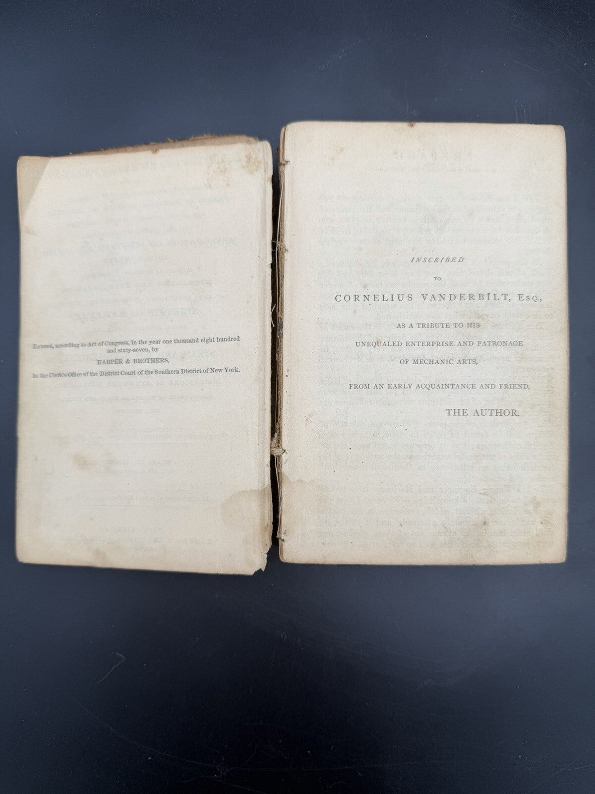 Antique Book 1867 Haswell Engineers & Mechanics Pocket-Book Cornelius Vanderbilt