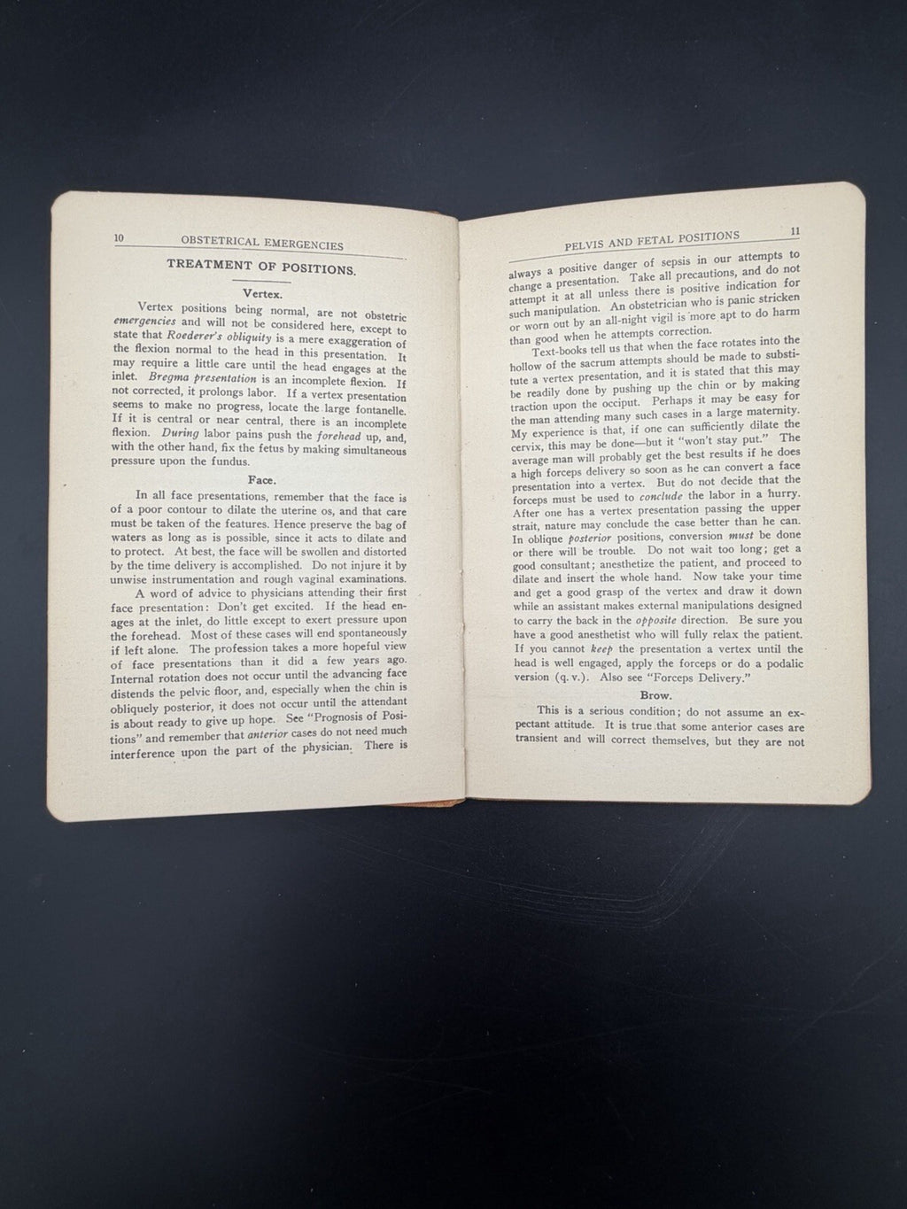 1912 Obstetrical Emergencies Handbook with 1918 Medical Council Letter