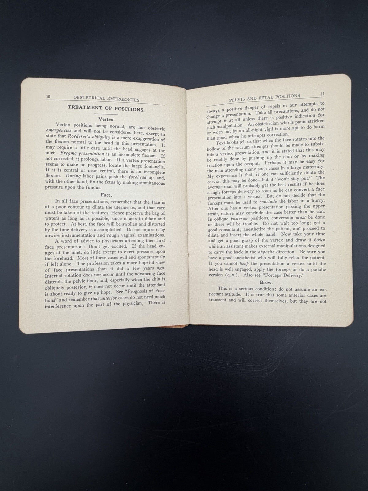 1912 Obstetrical Emergencies Handbook with 1918 Medical Council Letter