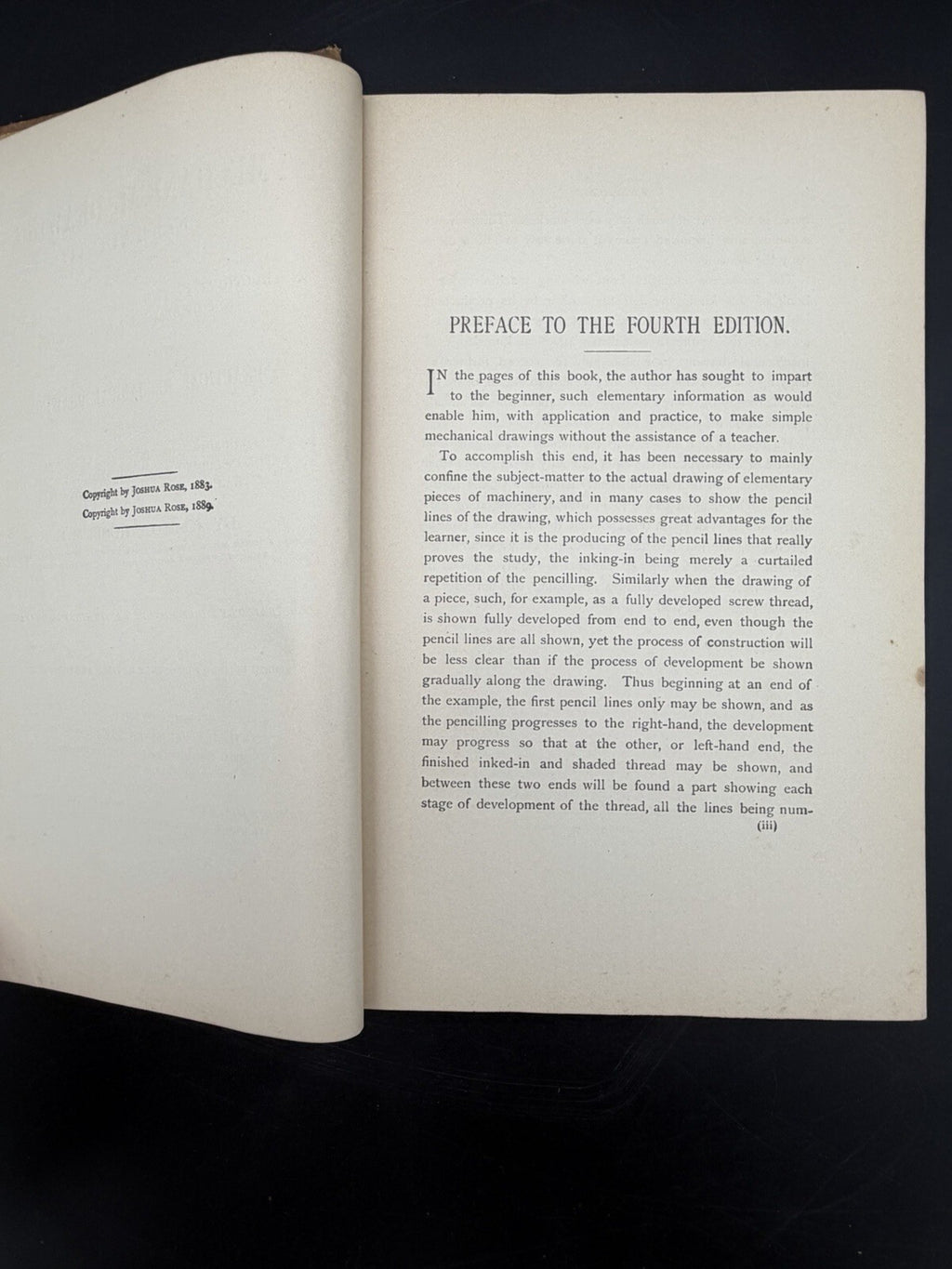 Antique Book 1898 Mechanical Drawing Self-Taught - Joshua Rose Engineering RARE