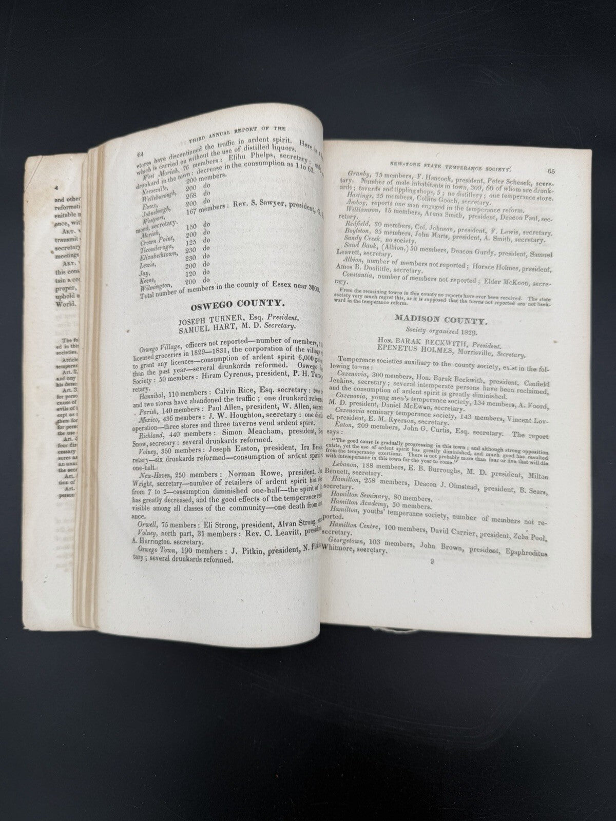 1832 Third Annual Report NY State Temperance Society Albany NY Disbound Pamphlet