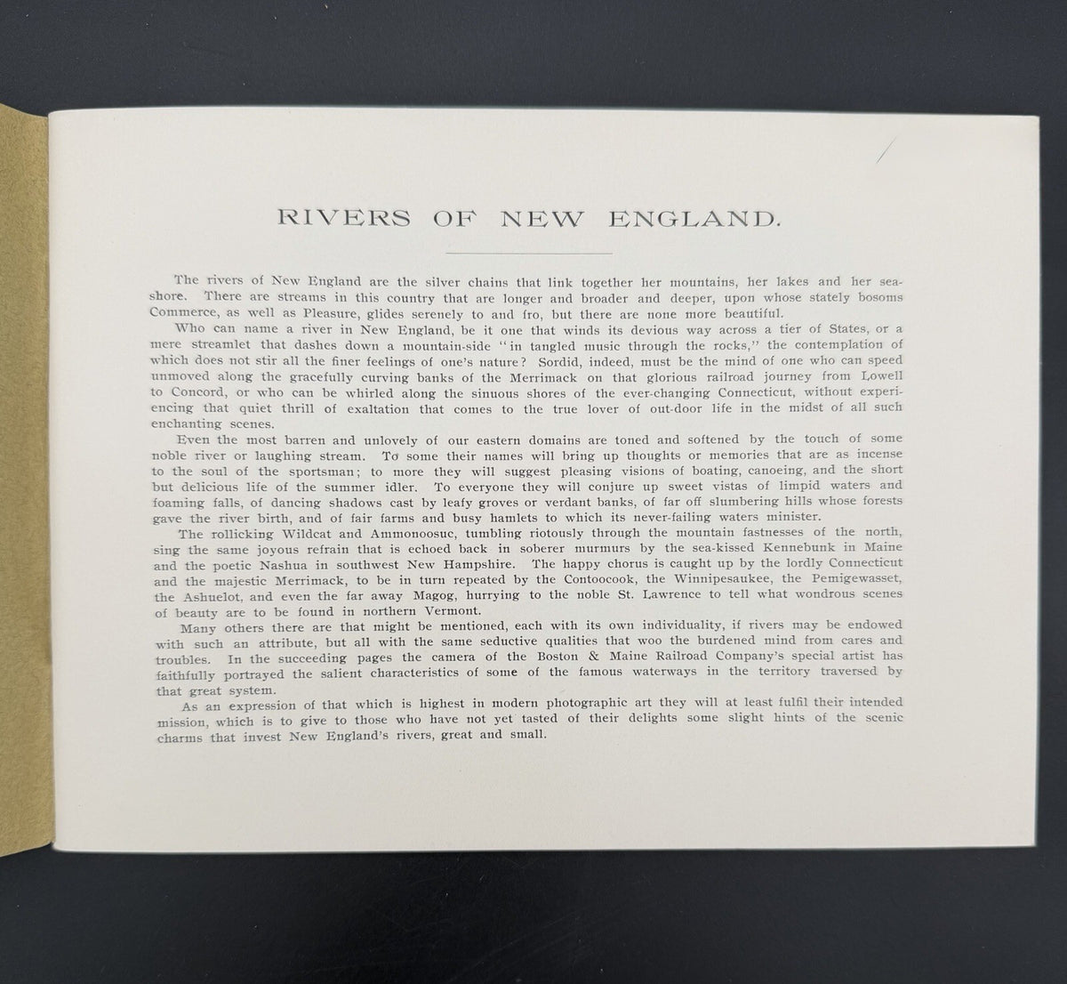 Vintage Boston & Maine Railroad "Rivers of New England" Booklet – Fine Condition