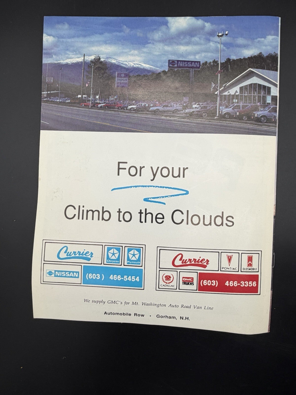Vintage 1990 Mt. Washington Auto Road Hill Climb Official Program - Climb to the Clouds