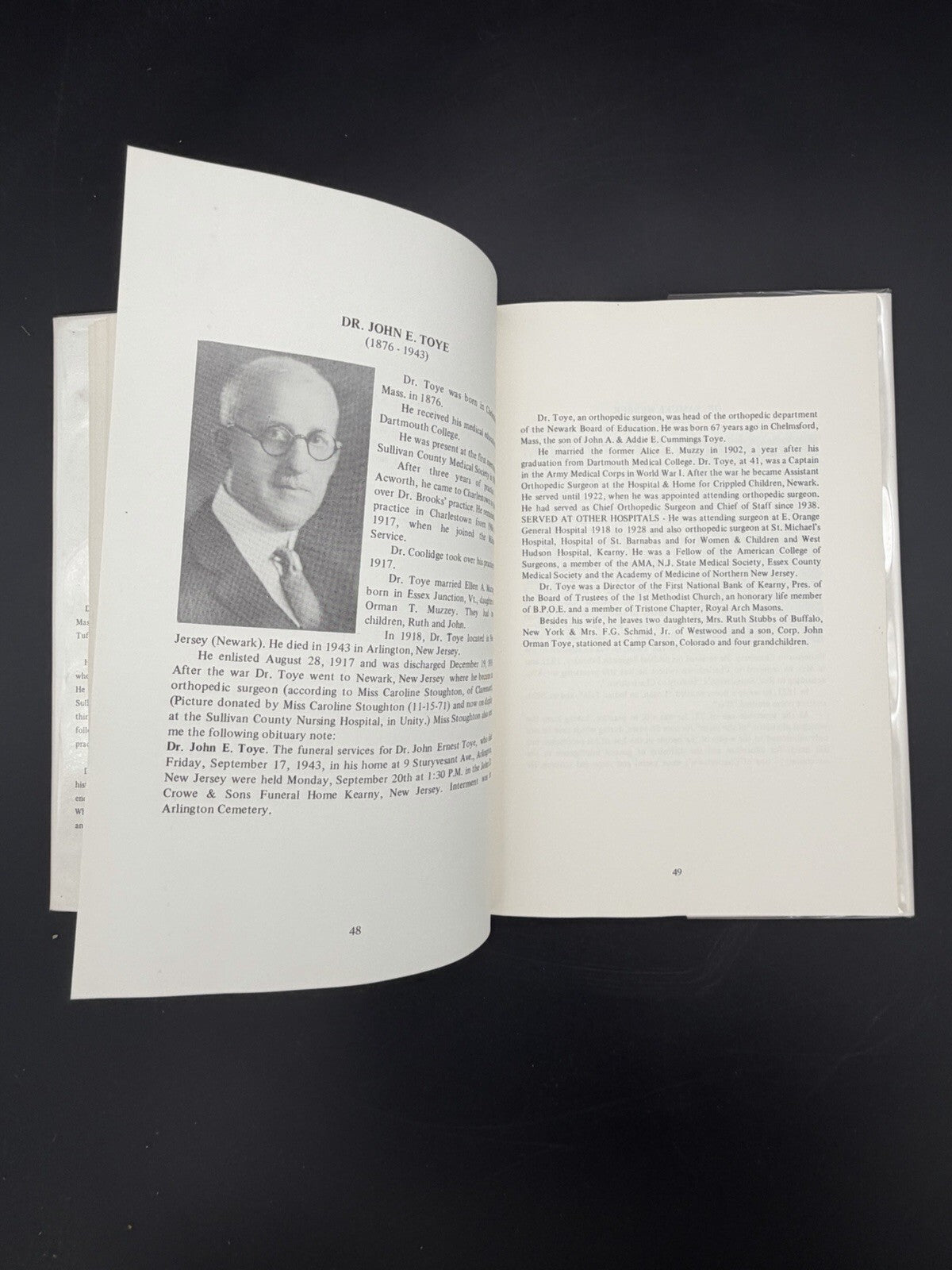 Signed 1974 Early History of Medicine in Sullivan County NH Carl M. Stearns MD