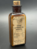 Antique Parke, Davis & Co. Amber Glass Bottle Uterine Astringent & Antiseptic