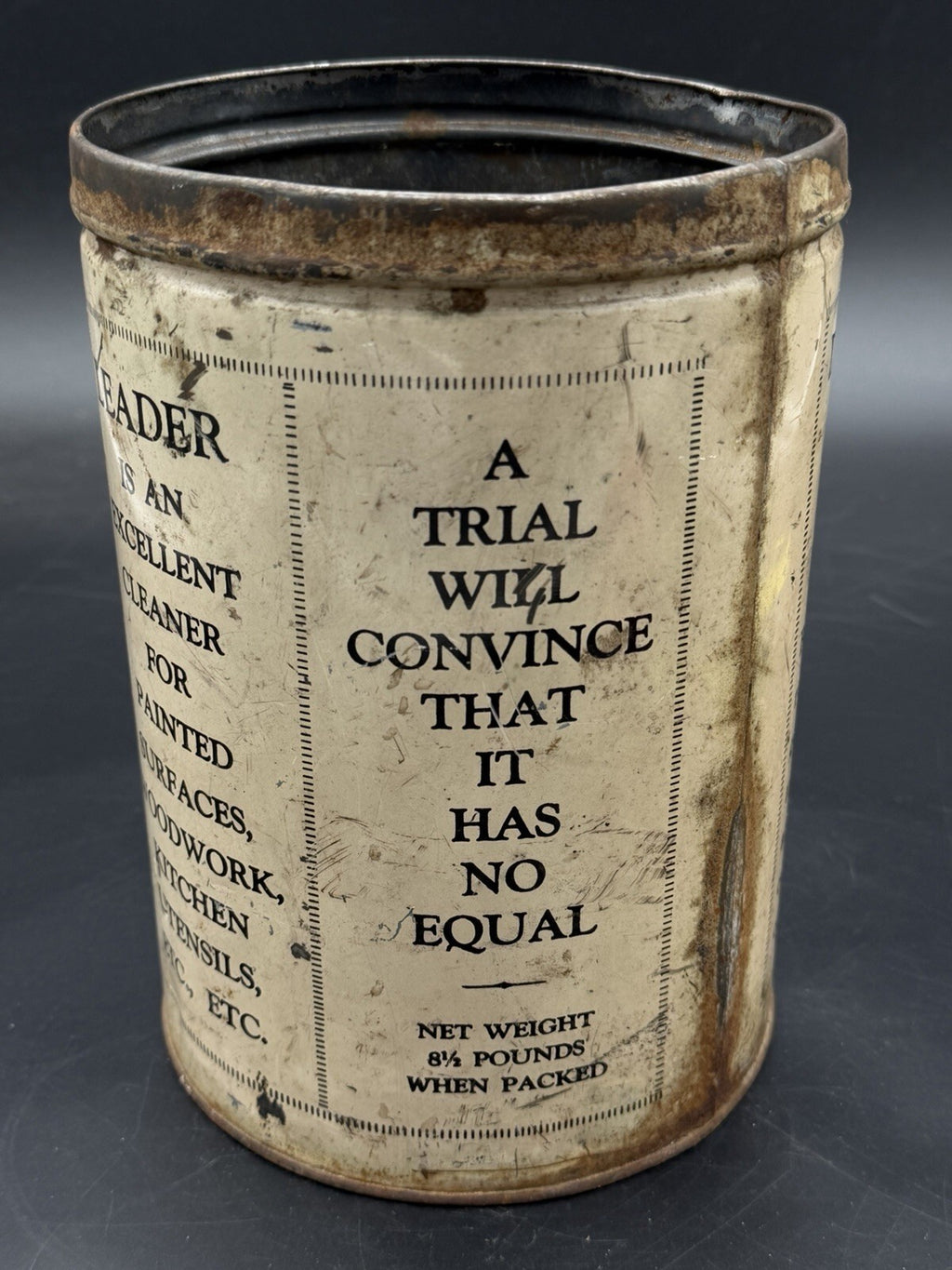 Antique Advertising Leader Hand Soap Tin Can Blue Bird Company Cambridge Mass 8”