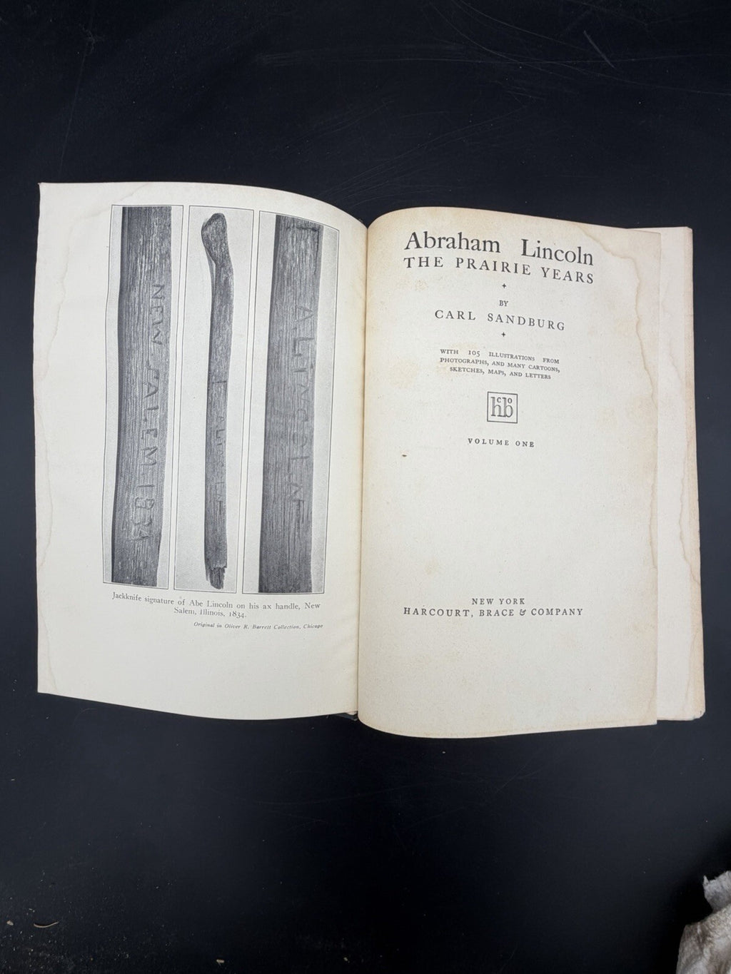 1926 Abraham Lincoln The Prairie Years Carl Sandburg 2 Volume Book Set Civil War