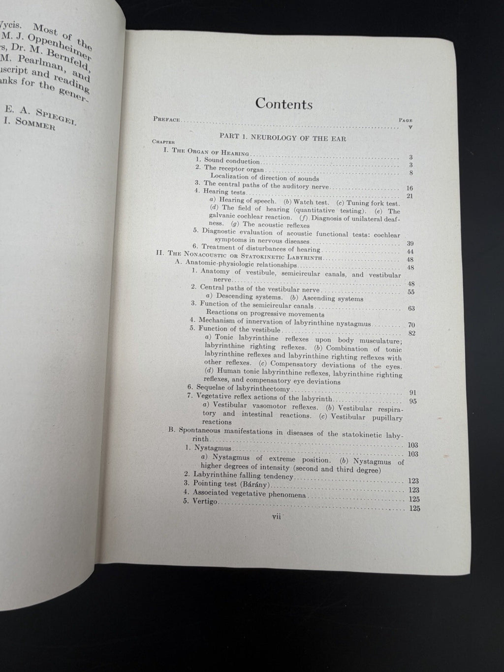 Neurology of the Eye, Ear, Nose, and Throat by E.A. Spiegel & I. Sommer (1944)