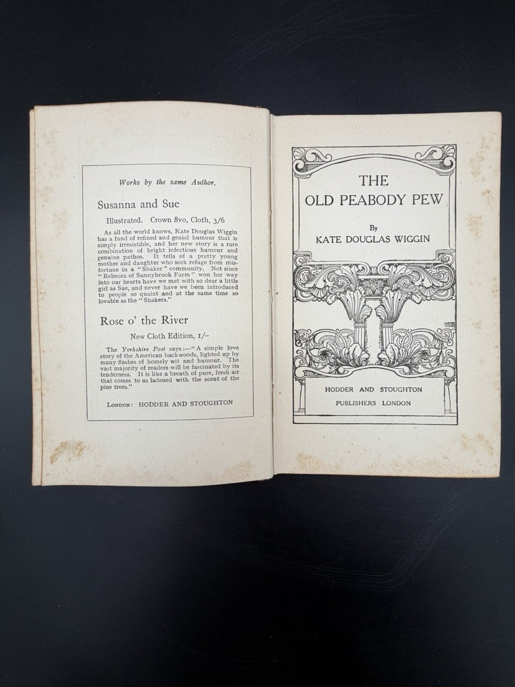 Antique Book The Old Peabody Pew by Kate Douglas Wiggin Hodder c1900 Literature