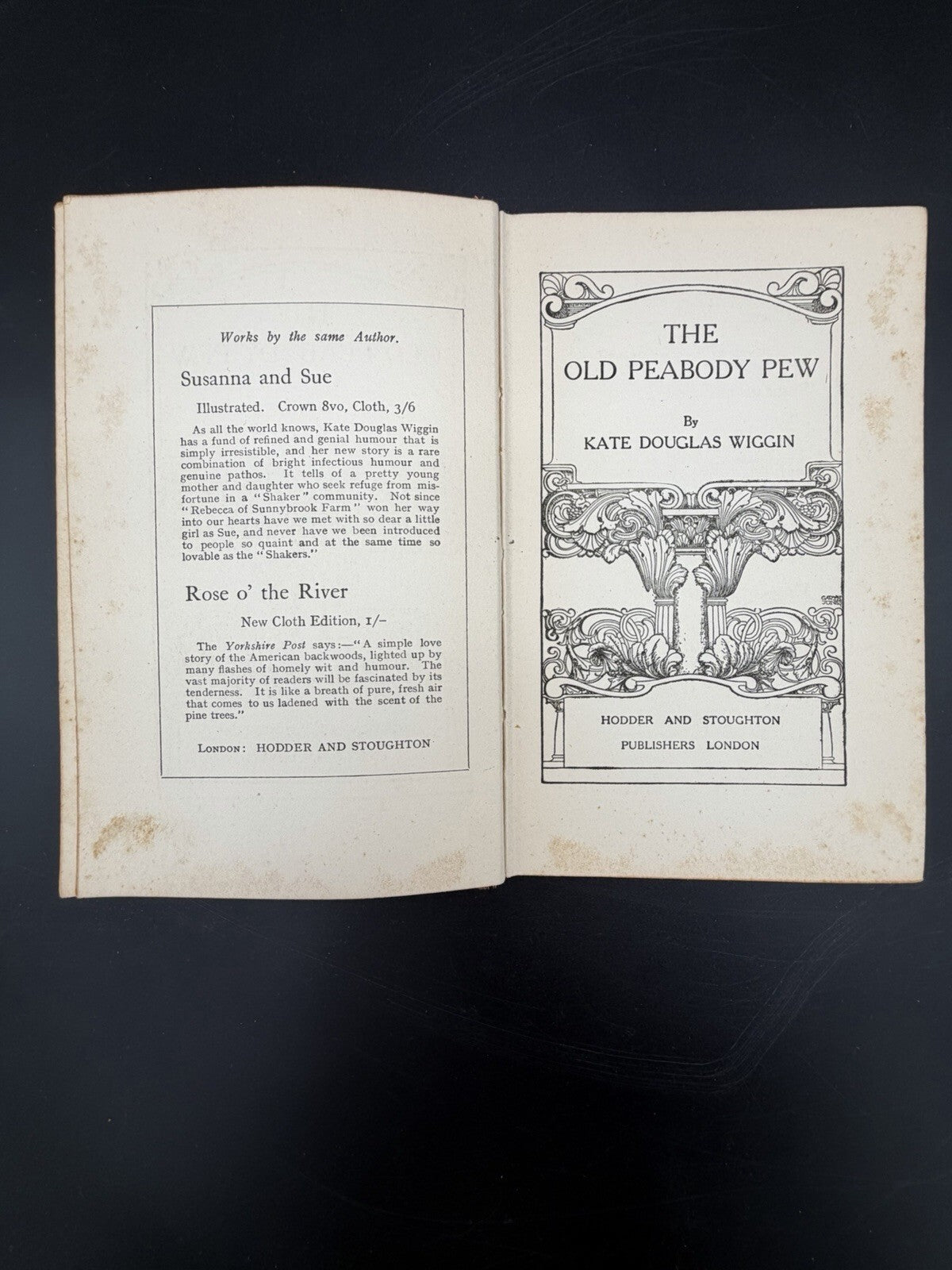 Antique Book The Old Peabody Pew by Kate Douglas Wiggin Hodder c1900 Literature