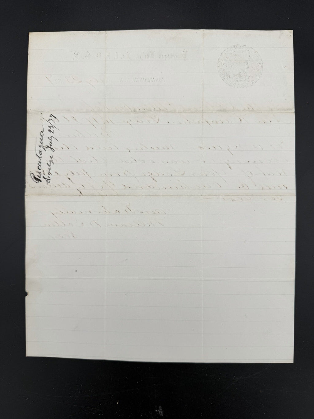 1877 I.O.O.F. Rental Notice - Piscataqua Lodge, Portsmouth, NH Paper Ephemera