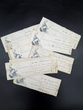 Antique 1890s Lowell Mass Coop Association Wage Receipts Vignette Ephemera Lot