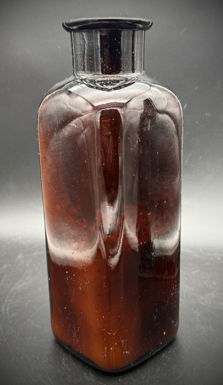 Antique Amber Glass Apothecary Medicine Bottle with Original Cork & Labels