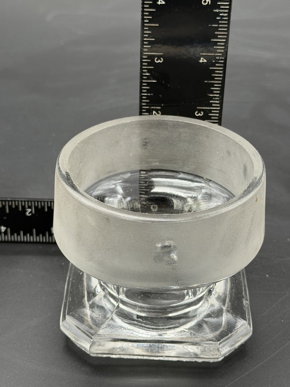 Antique Clear Glass Apothecary Jar Lid Old Replacement 3 1/4” Wide Square Top