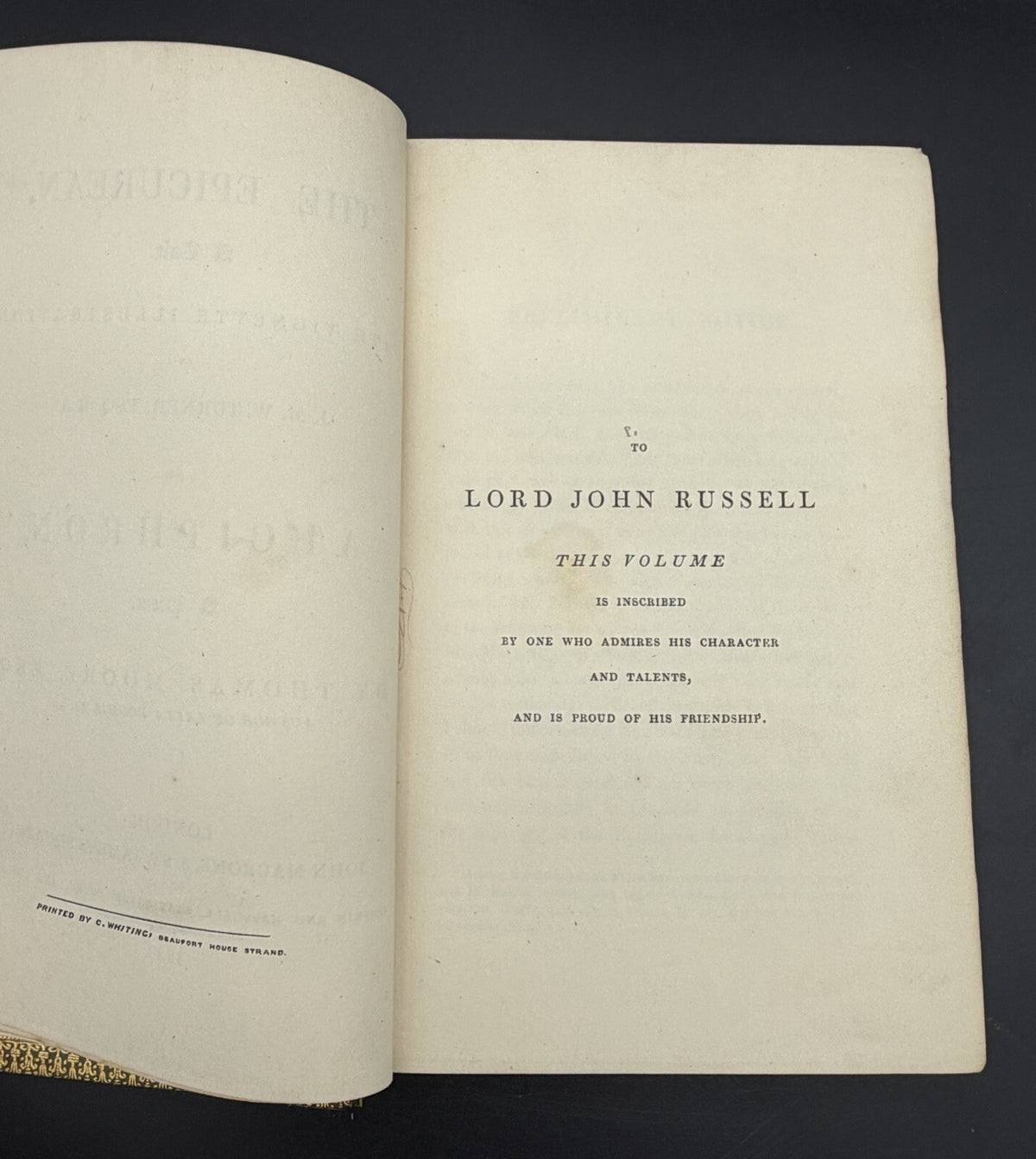 1839 The Epicurean & Alciphron by Thomas Moore – Illus. by J.M.W. Turner – Rare