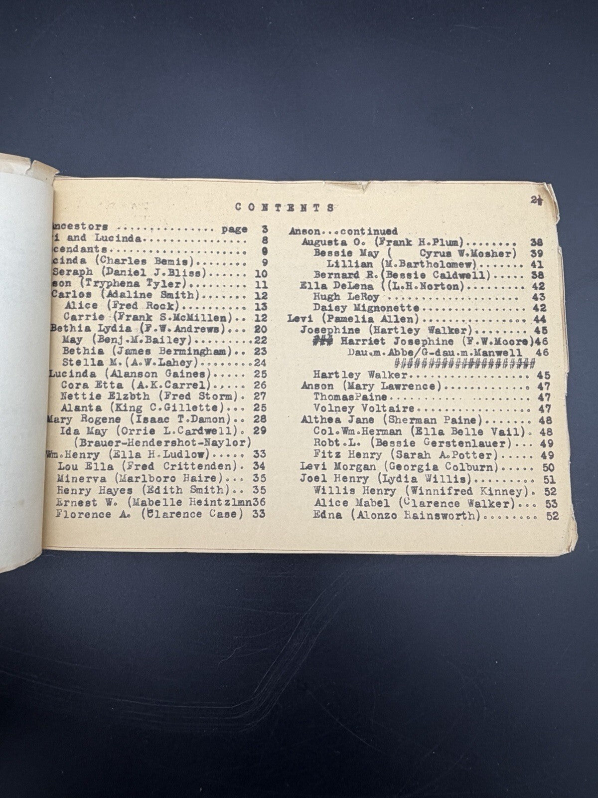1932 Levi and Lucinda Read Ancestors and Descendants Family Genealogy Book