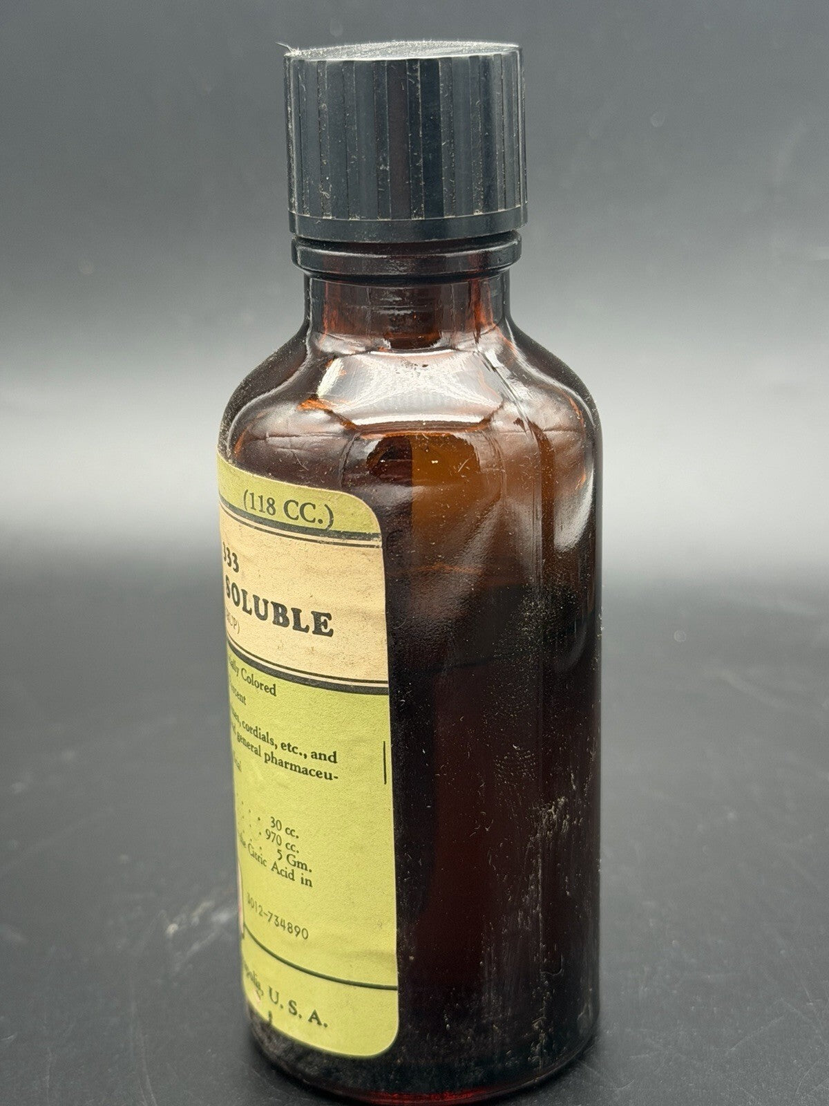 Antique Eli Lilly Fluid No 333 Soluble Orange Peel Amber Bottle Vintage Medicine