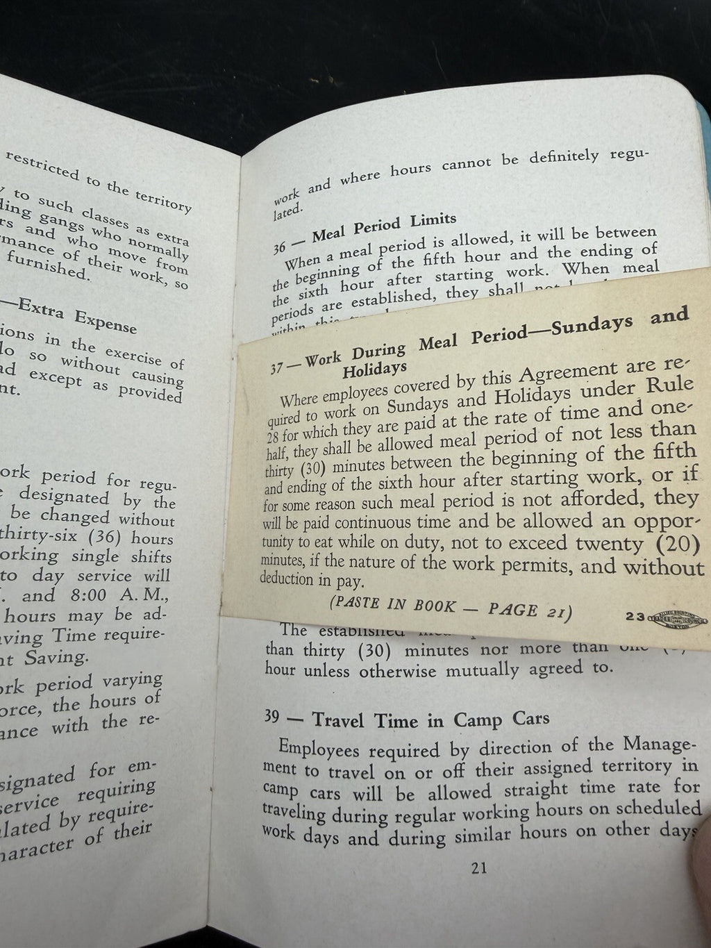 1942 Boston and Maine Railroad Engineering Dept Rules & Hymn Booklet Ephemera