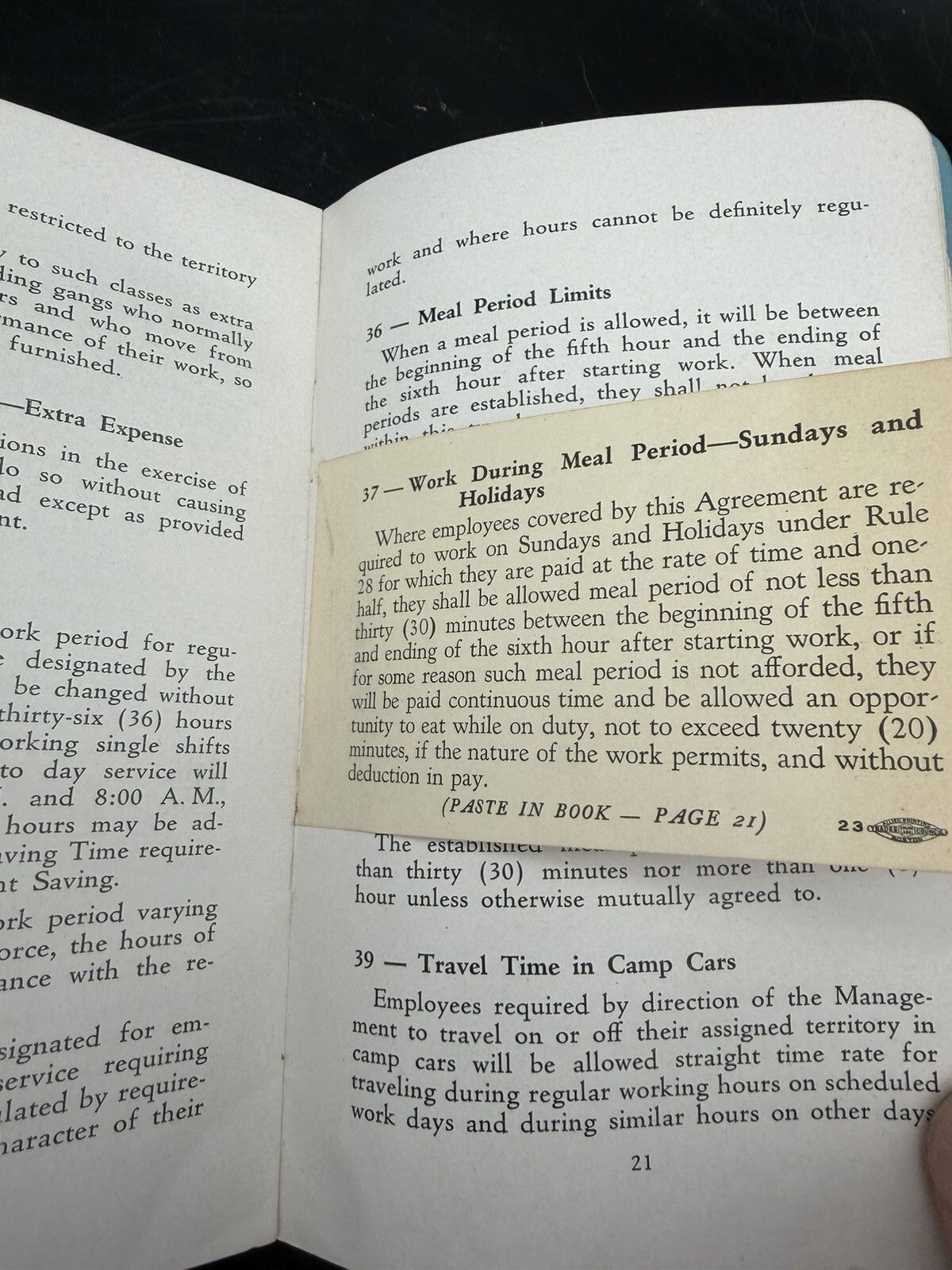 1942 Boston and Maine Railroad Engineering Dept Rules & Hymn Booklet Ephemera