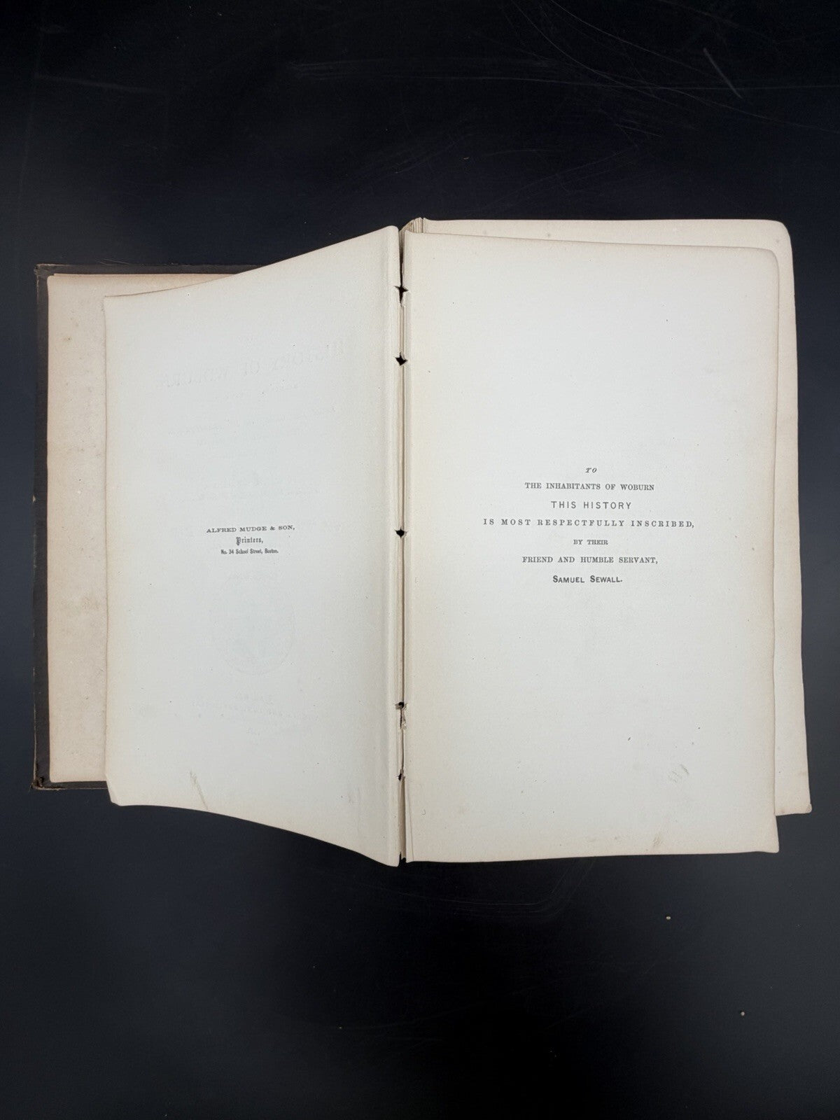1868 History of Woburn Massachusetts Samuel Sewall - Loose/Detached AS IS Copy