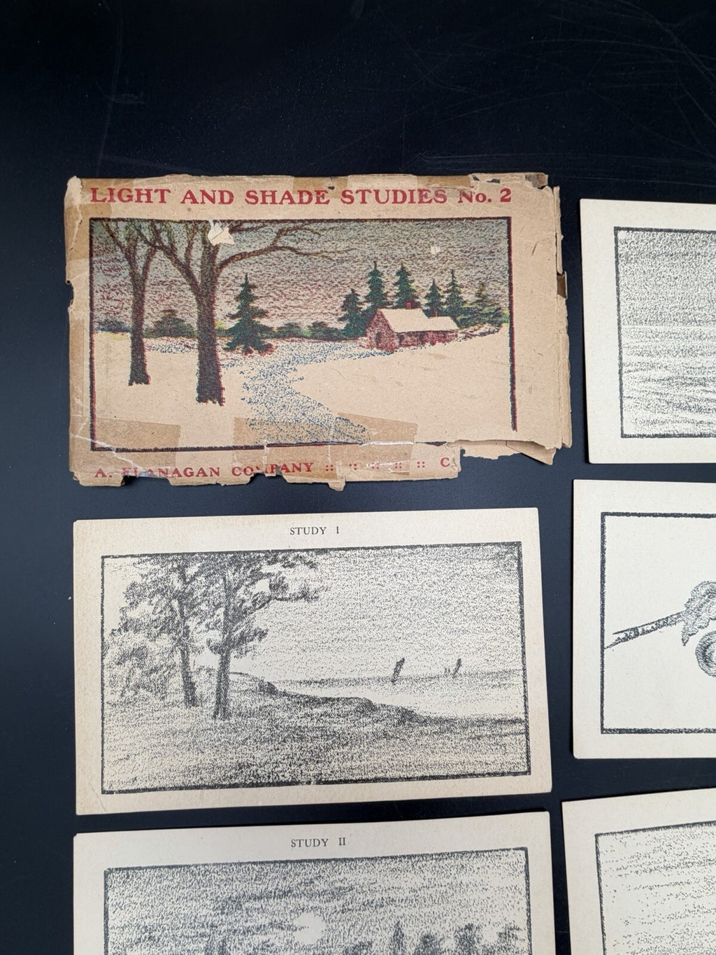 Vintage Light and Shade Studies No 2 Drawing Art Cards A Flanagan Co Chicago