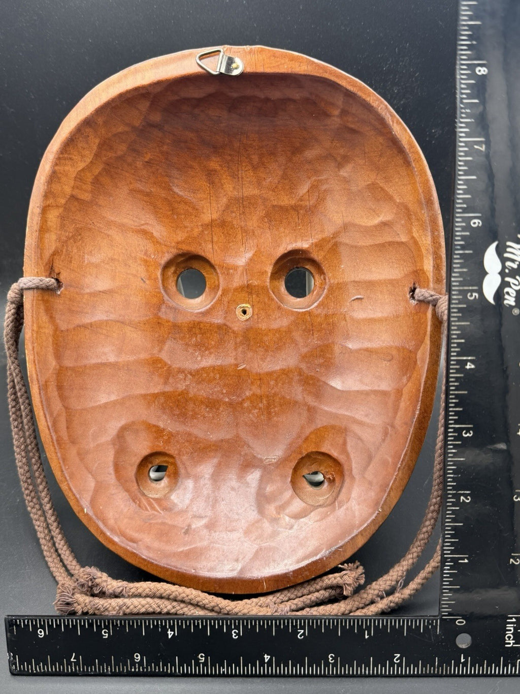 Hand Carved Korean Wood Mask Talchum Hahoe Folk Art Wall Hanging Decor 8.5”