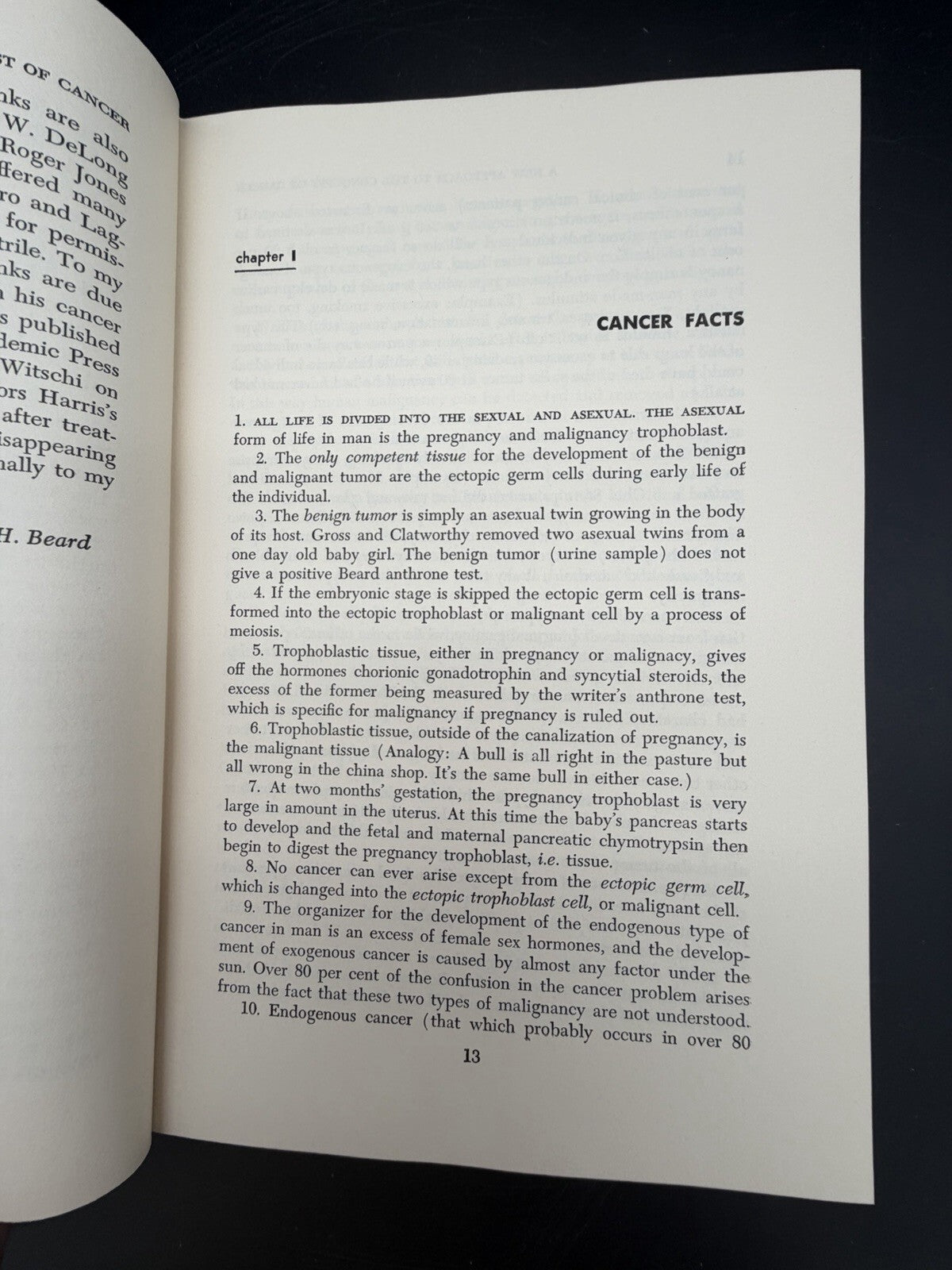 1958 A New Approach to the Conquest of Cancer Howard H. Beard Signed 1st Edition