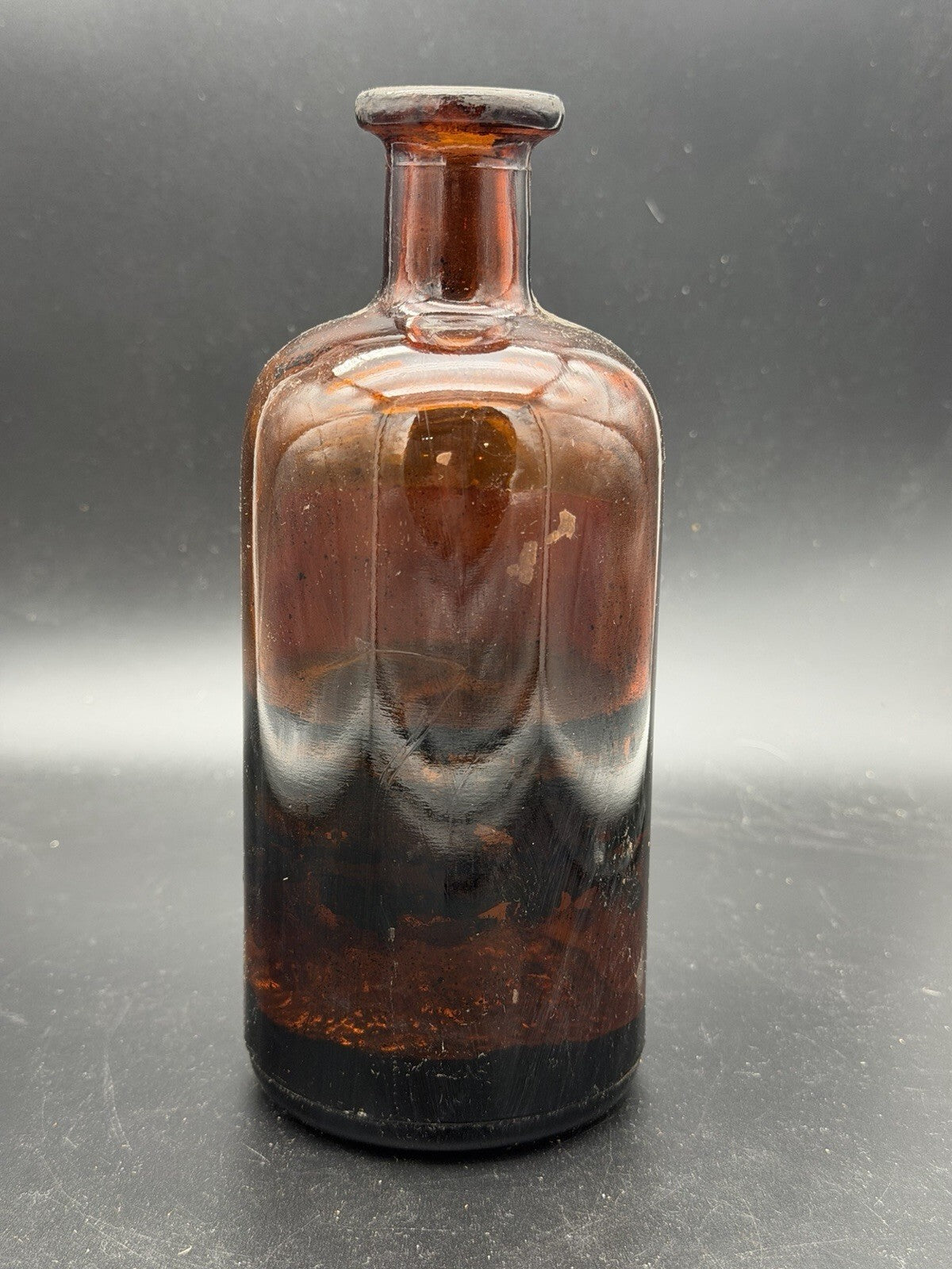 Antique Amber Apothecary Bottle Bitter Wine of Iron Schieffelin New York Medical