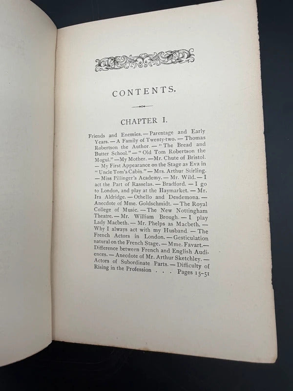 1890 Dramatic Opinions Mrs Kendal First Edition Antique Theatre Acting Memo