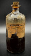 Antique R.W. Gardner New York Apothecary Bottle J.W. Beckwith Pharmacist Medical