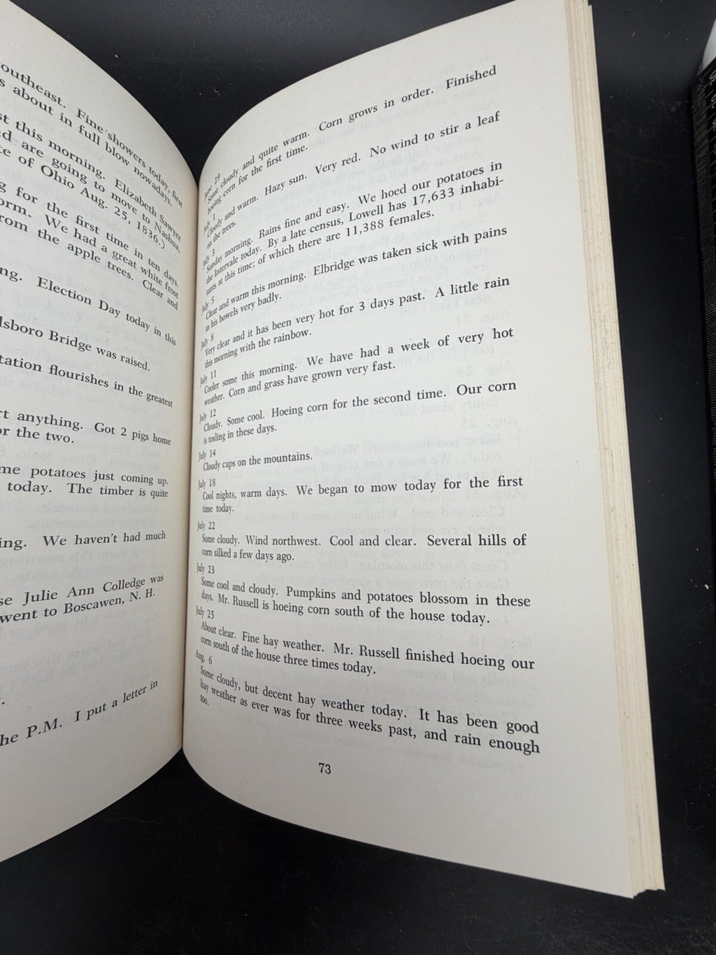 Rains Finely Today Denison Gould Diary Account Book 1817-1865 Hillsboro NH