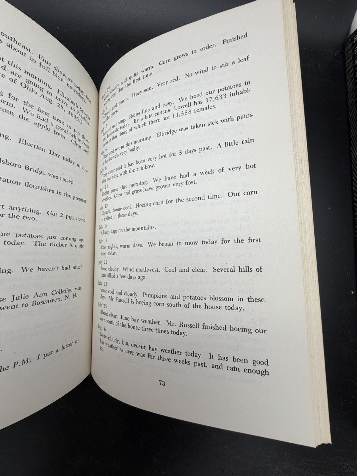 Rains Finely Today Denison Gould Diary Account Book 1817-1865 Hillsboro NH