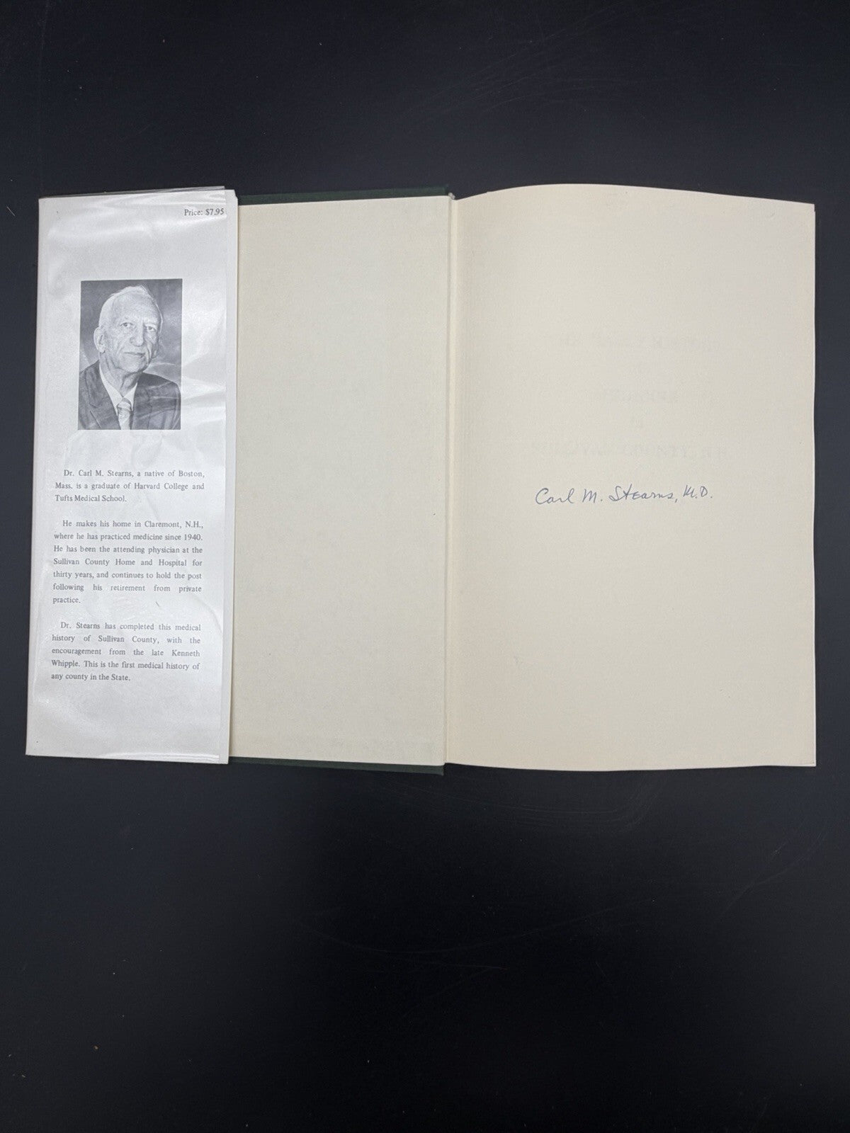 Signed 1974 Early History of Medicine in Sullivan County NH Carl M. Stearns MD