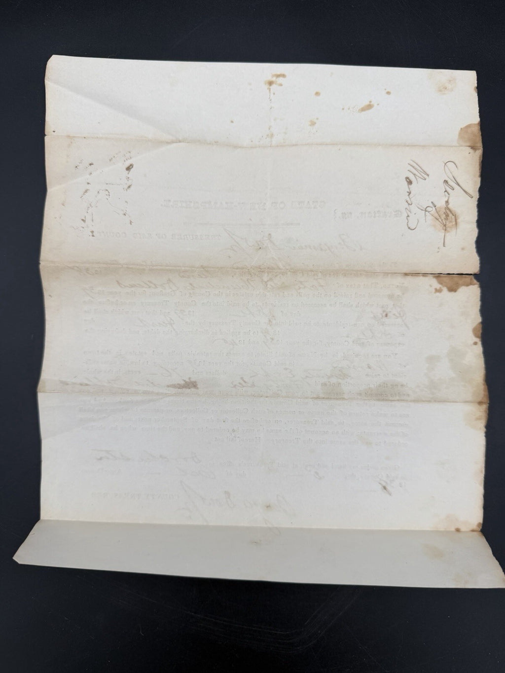 1838 Warren NH Tax Warrant – Historical Grafton County Document