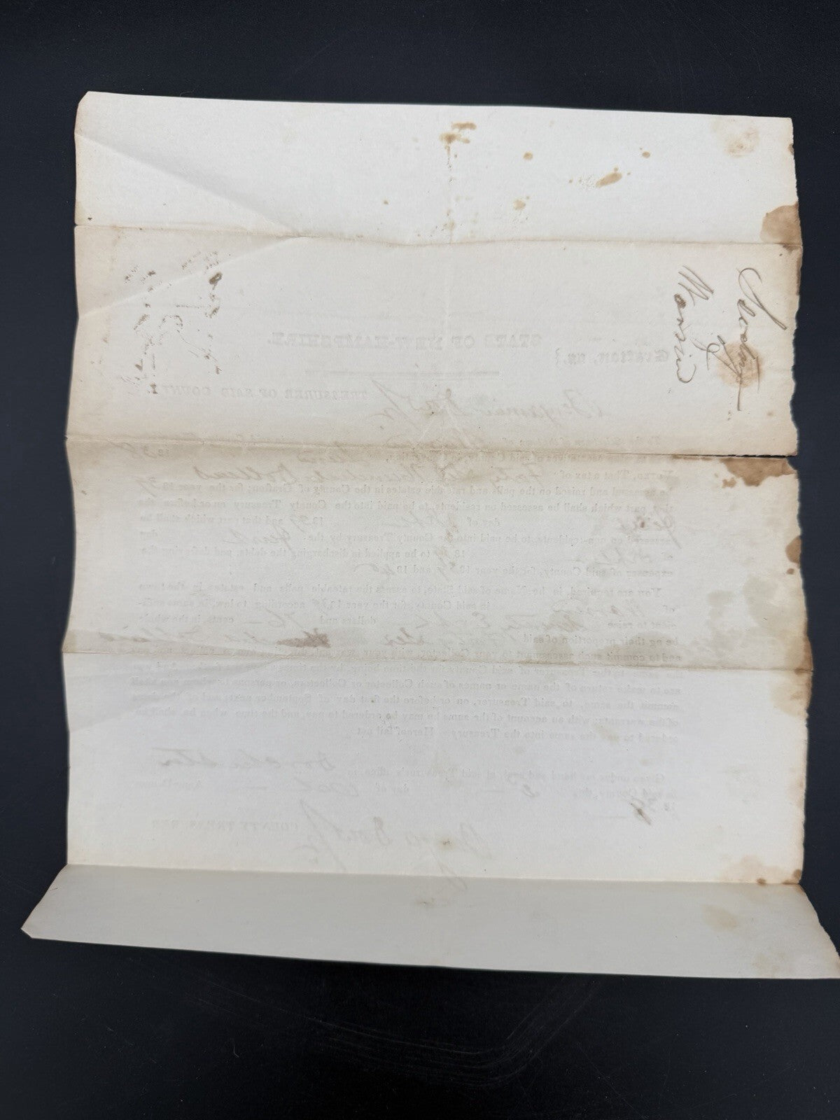 1838 Warren NH Tax Warrant – Historical Grafton County Document