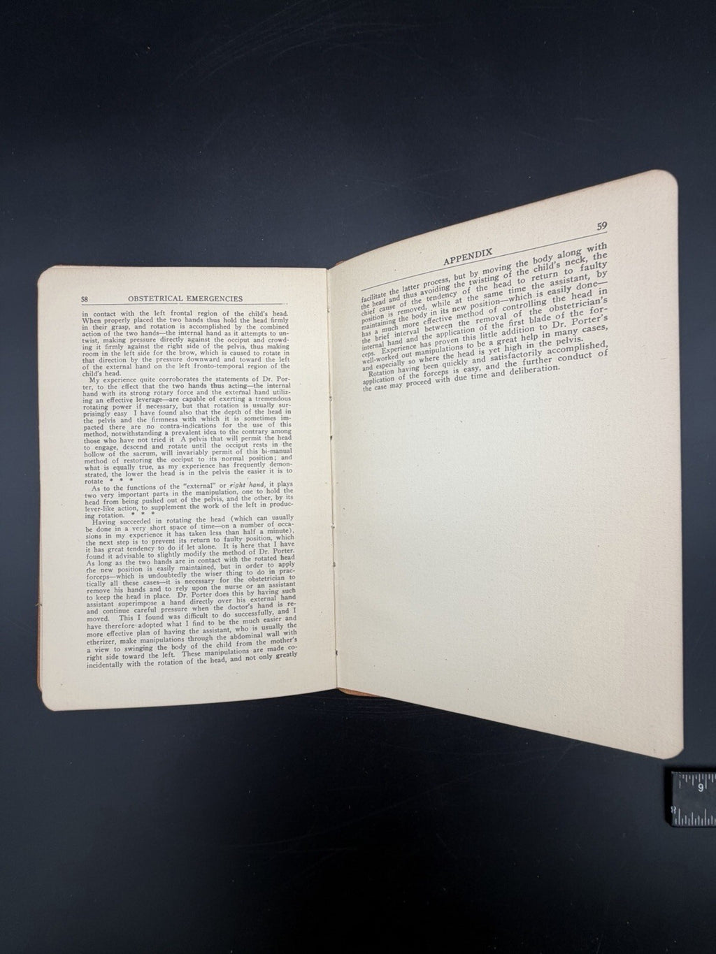 1912 Obstetrical Emergencies Handbook with 1918 Medical Council Letter