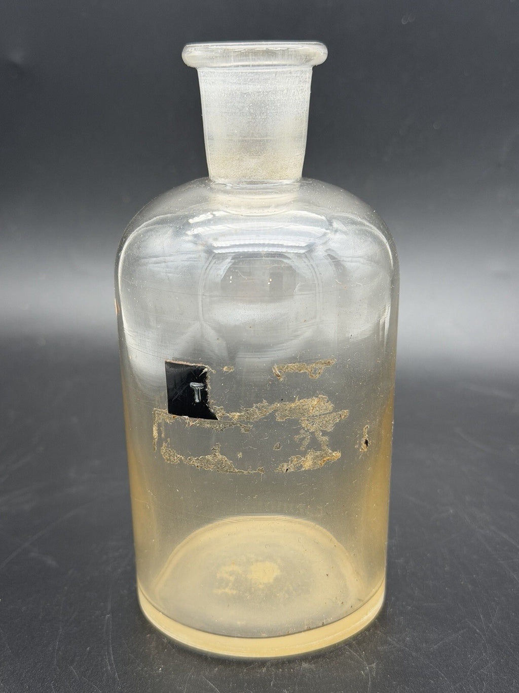 Antique Clear Glass Apothecary Jar Ground Stopper Pharmacy Bottle No Stopper