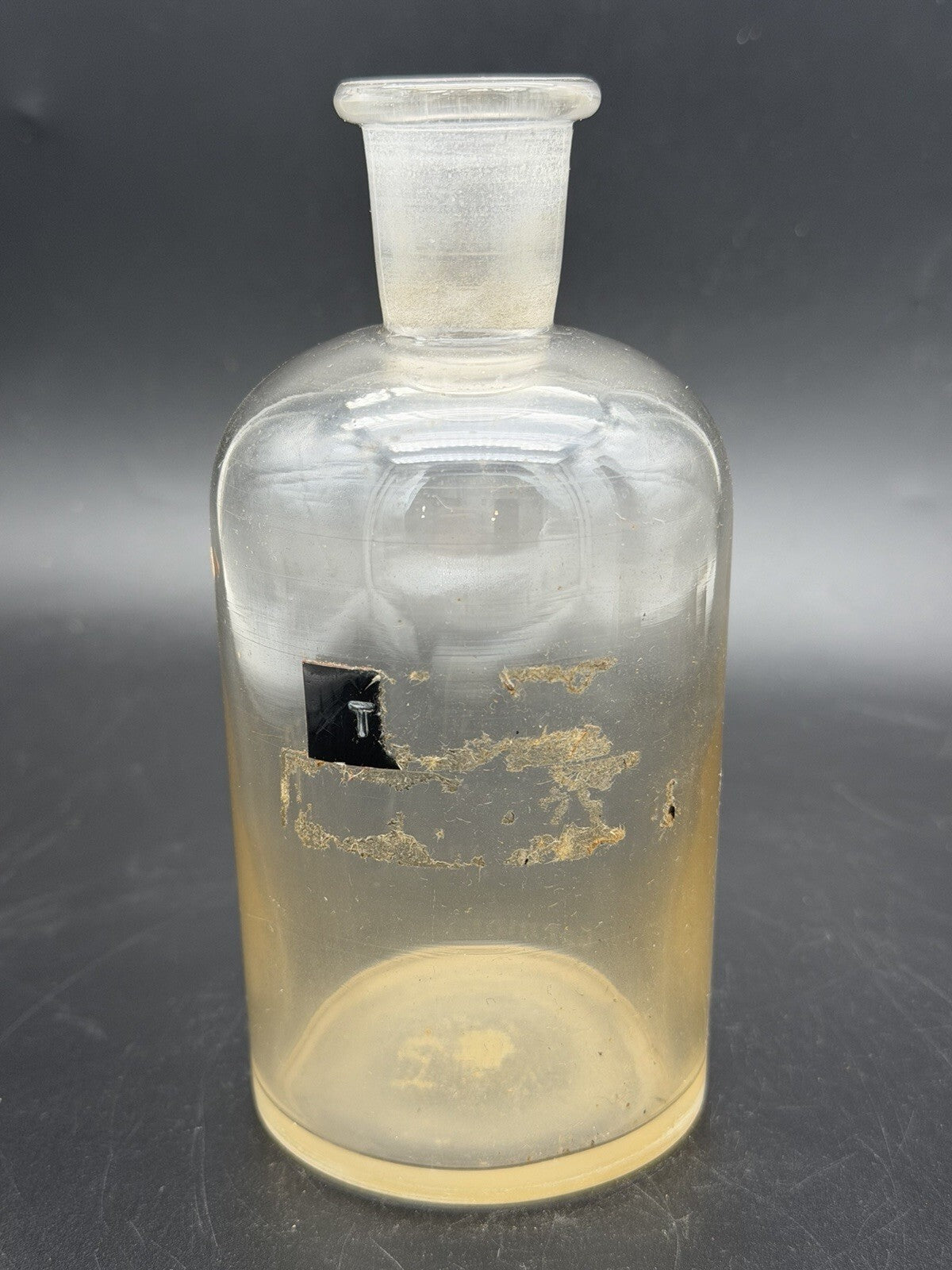 Antique Clear Glass Apothecary Jar Ground Stopper Pharmacy Bottle No Stopper