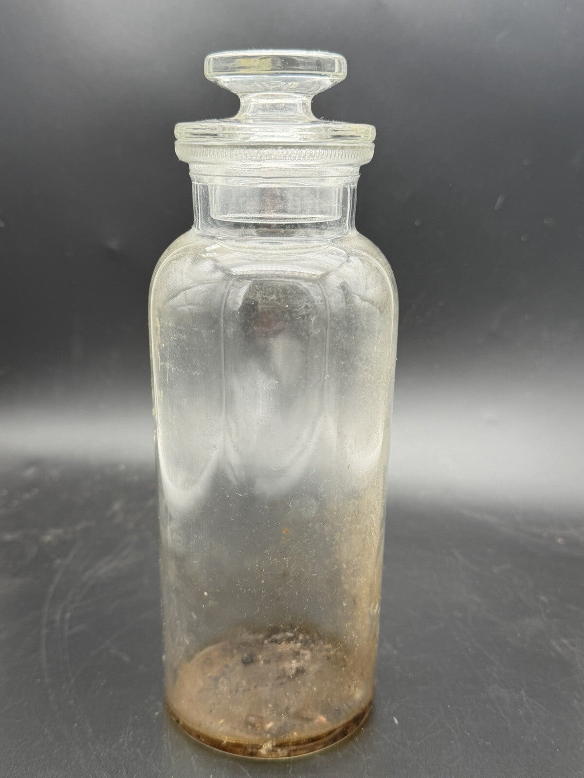 Vintage Glass Apothecary Bottle With Original Ground Glass Stopper