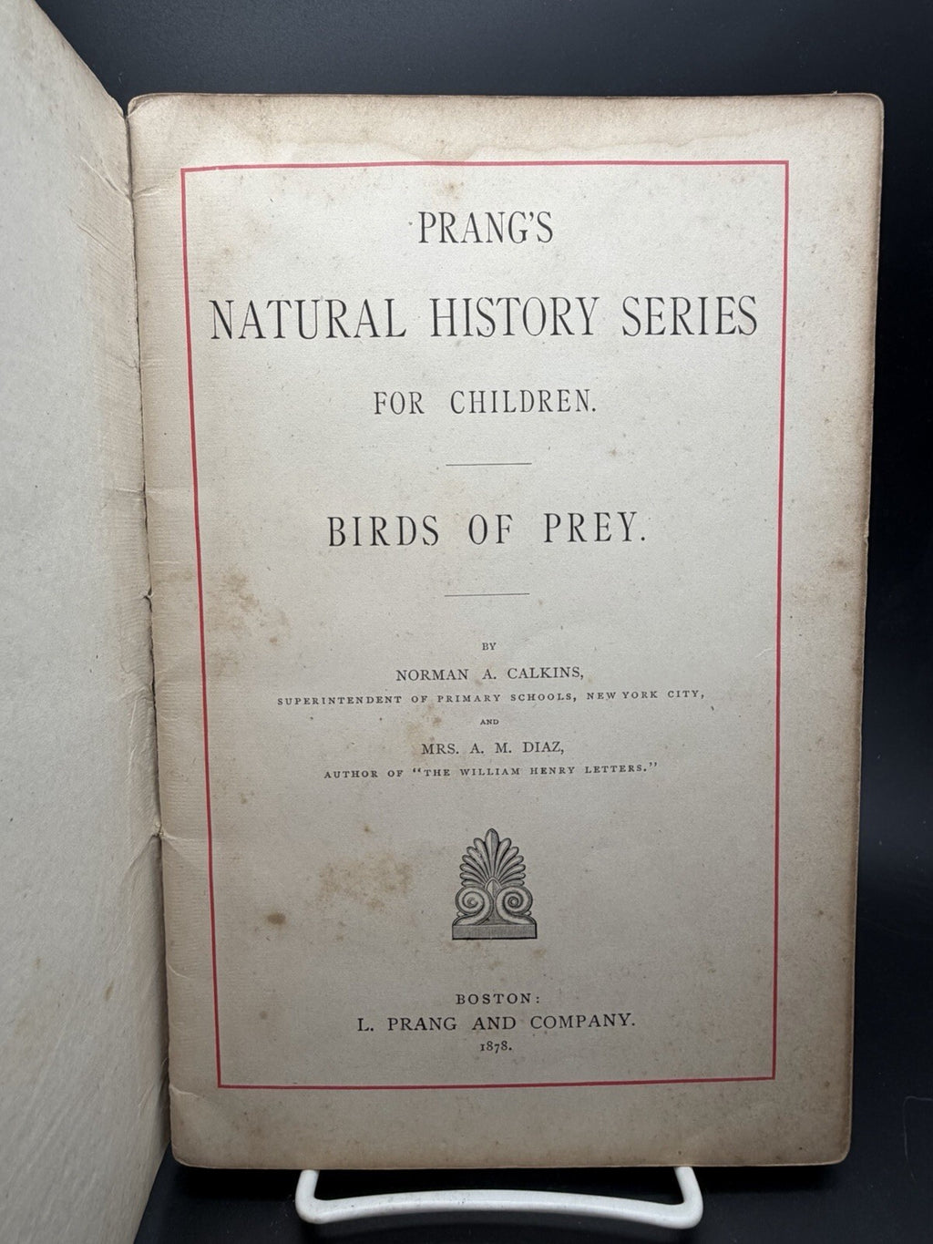 1878 Prang's Natural History Series Children Birds Of Prey Antique Color Book⁠