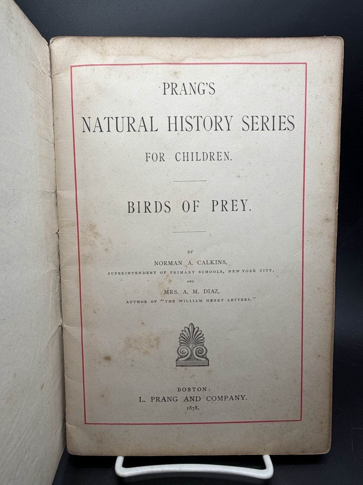 1878 Prang's Natural History Series Children Birds Of Prey Antique Color Book⁠