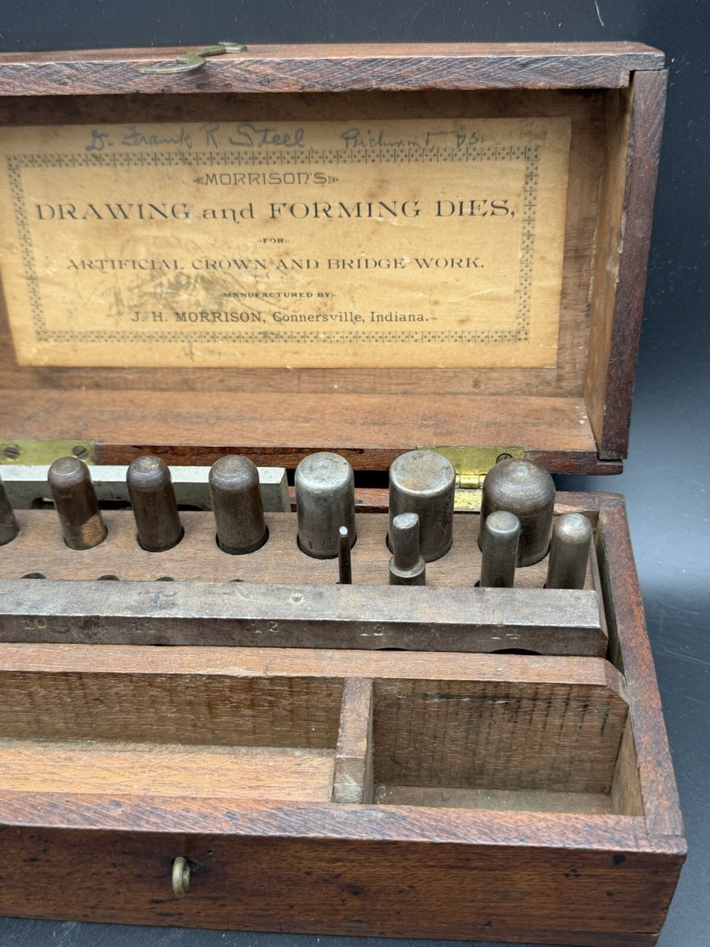 Antique J.H. Morrison Drawing & Forming Dies Set Crown & Bridge Work Box