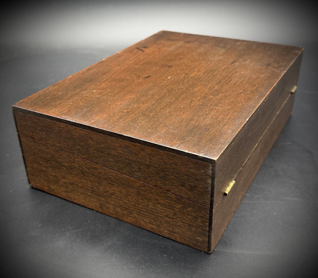 Antique 19th Century Wooden Writing Box T. Walters Chemist Ink Powder & Pen Set