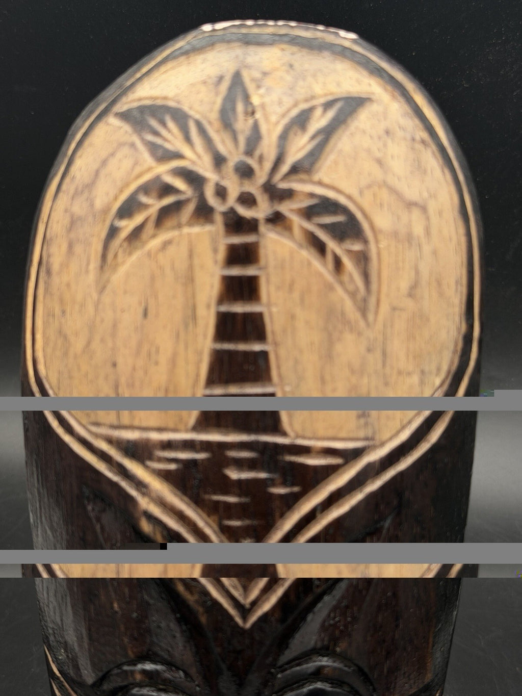 Hand Carved Wooden Tiki Wall Mask Palm Tree Island Tropical Beach Decor 10 Inch