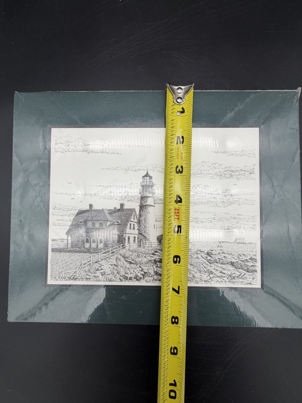 Portland Head Light Maine Pen & Ink Art Print Kurt W Kellar Matted